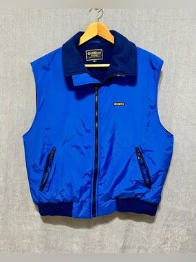 Vintage OshKosh B'gosh Bright Blue Nylon Fleece-Lined Vest
